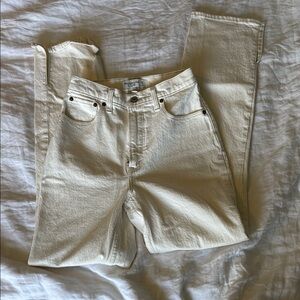 Abercrombie 90s Straight White Jeans